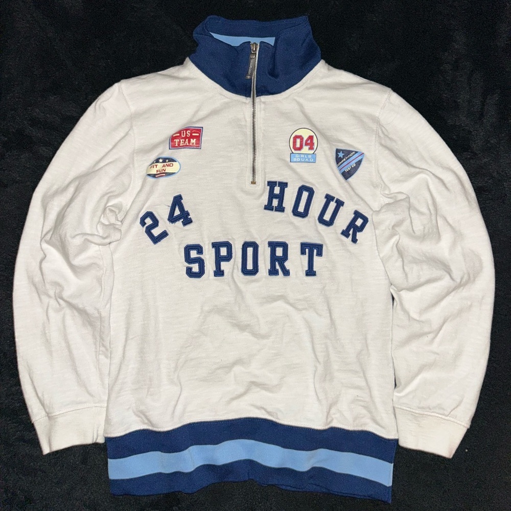 -24 Hour Fitness Sport Patch Graphic 1/4 Sweater
-Size Small